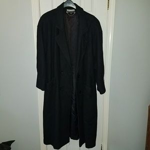 Wool black dress overcoat